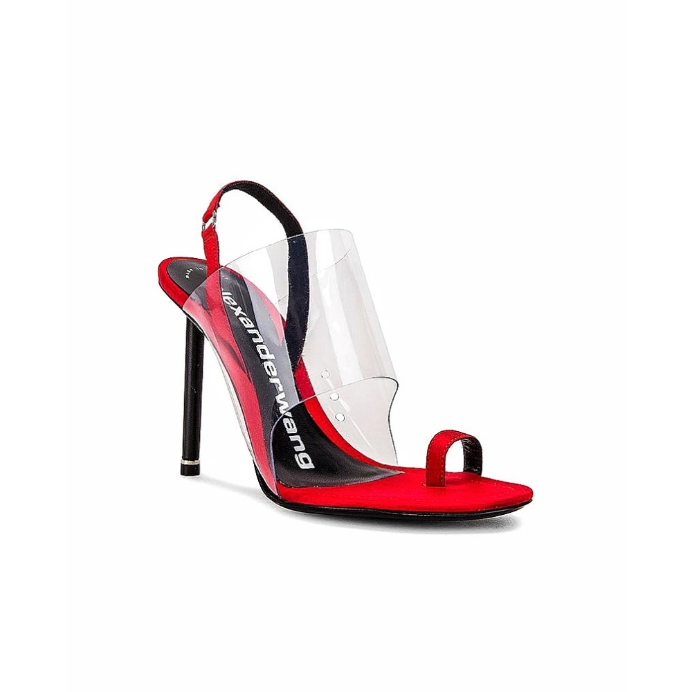 Alexander Wang Kaia Red Satin PVC Heel Pump